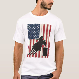 T-shirt Course de tonneaux Drapeau américain Design vector