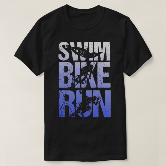 T-shirt Course de vélo de natation 14 (Design devant)