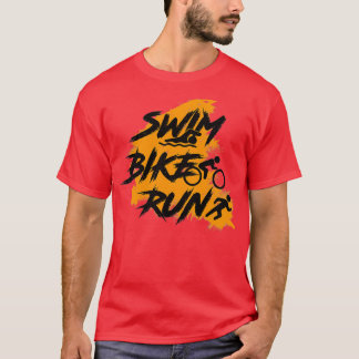 T-shirt Course de vélo de natation 28