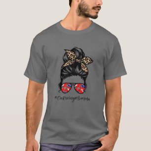 T-shirt Course de voiture Momma Messy Cheveux Bun Leopard 
