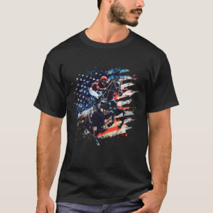 T-shirt Course hippique Derby du drapeau américain Jockey