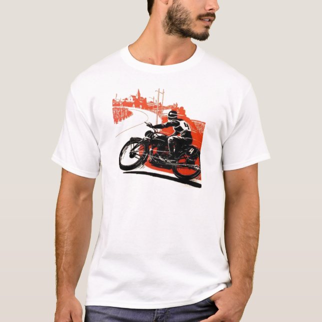 T-shirt Course moto vintage (Devant)