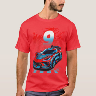 T-shirt Course pour enfants de 9 ans Fête d'anniversaire p