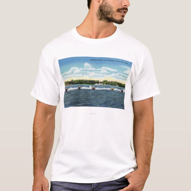 T-shirt Courses de hors-bord sur le lac (Devant)