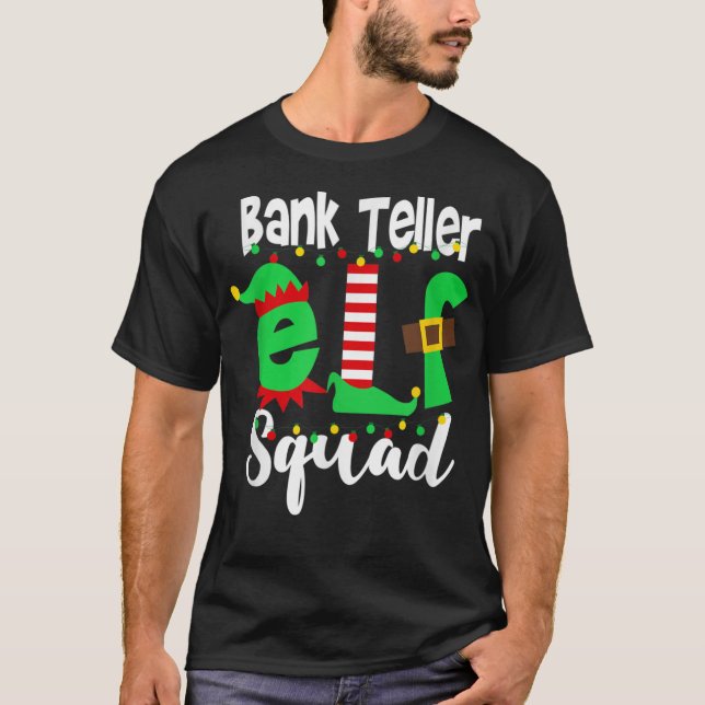 T-shirt Courtier de banque Elf Squad drôle Noël (Devant)
