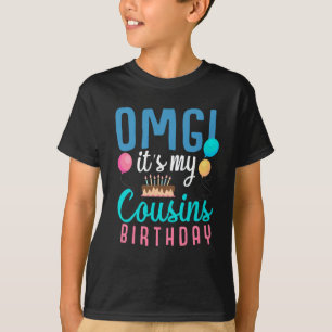 T-shirt Cousin Anniversaire Gâteau Amusant Ballons Garçons