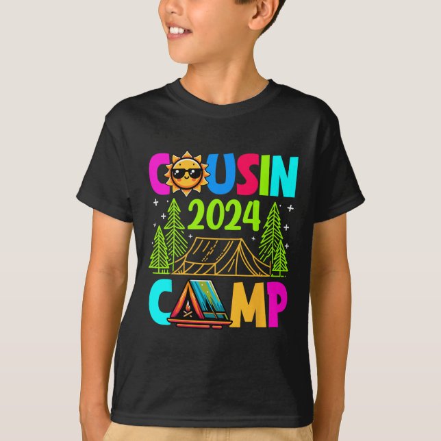 T-shirt Cousin Camp 2024 Vacances en famille Camping été C (Devant)