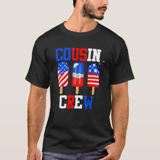 T-shirt Cousin Crew 4th of July Popsicle Us Flag Patrioti