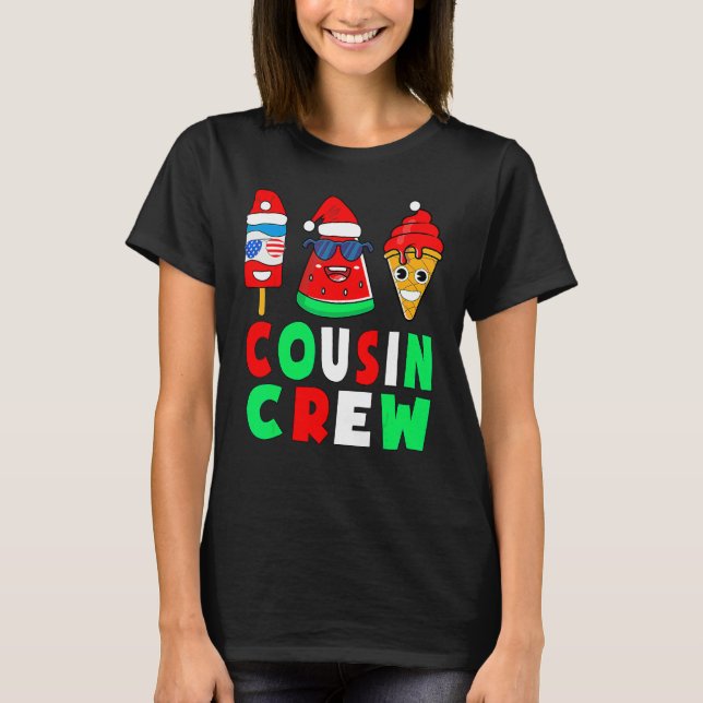 T-shirt Cousin Crew Christmas In July Squad Pajamas Matchi (Devant)