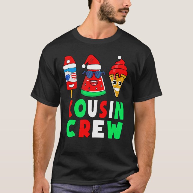 T-shirt Cousin Crew Christmas In July Squad Pajamas Matchi (Devant)