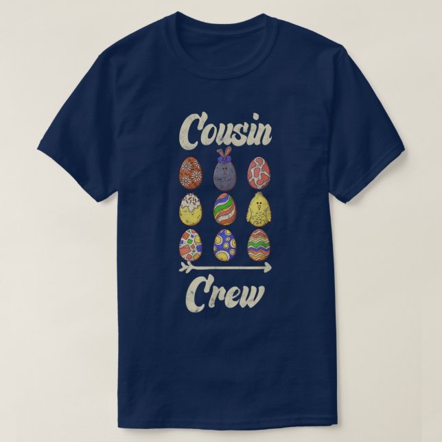 T-shirt Cousin Crew Cute Bunny Rabbit Egg Matching Easter  (Design devant)