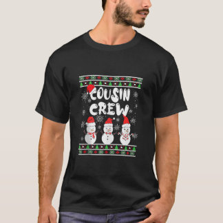 T-shirt Cousin Crew laide pull de Noël Funny Snowman L