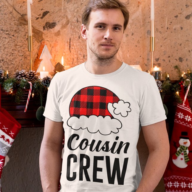 T-shirt Cousin Crew Noël Buffalo Plaid Hommes (Cousin Crew Christmas Holiday Buffalo Plaid Men's T-Shirt)