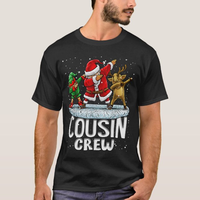 T-shirt Cousin Crew Santa Elf Dabbing Matching Family Chri (Devant)