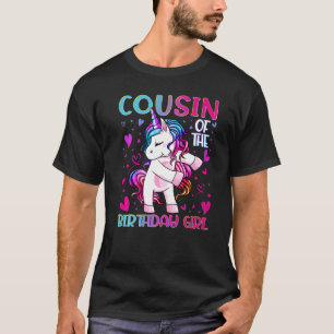 T-shirt Cousin De La Fille Anniversaire Flossing Unicorn C