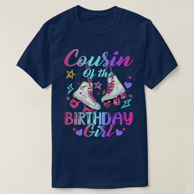 T-shirt Cousin De L'Anniversaire Fille Rolling Anniversair (Design devant)
