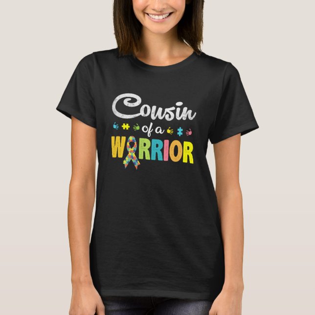 T-shirt Cousin d'une Sensibilisation sur l'autisme de guer (Devant)