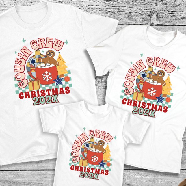 T-shirt Cousin équipage Noël assorti cousins rétro (Créateur téléchargé)