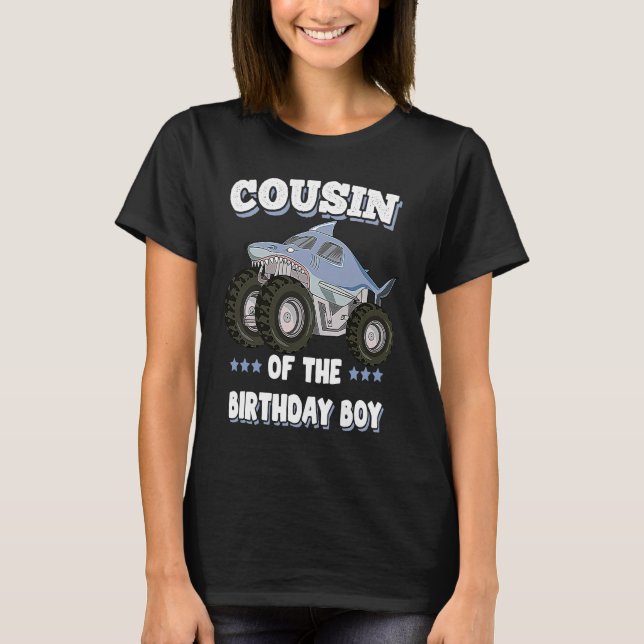 T-shirt Cousin Of The Birthday Boy Family Monster Camion P (Devant)