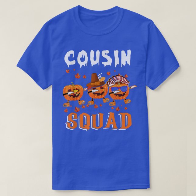 T-shirt Cousin Squad Thanksgiving Three Dabbing Scary Pump (Design devant)