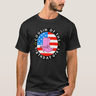 T-shirt Cousine de la fille de l'anniversaire Cowgirl drap