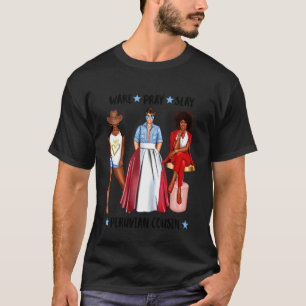 T-shirt Cousine Péruvienne Africaine Drapeau Du Pérou Fami