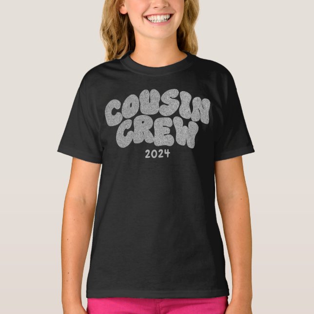T-shirt Coussin Écran Argent Correspondant Cousin Famille  (Devant)