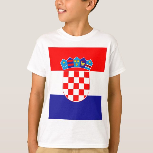 T-shirt Coût bas ! Drapeau croate (Devant)