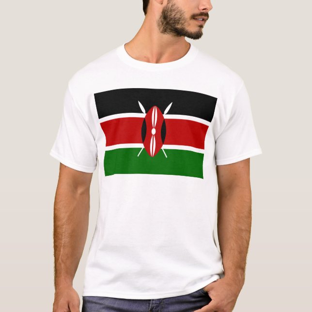 T-shirt Coût bas ! Drapeau du Kenya (Devant)