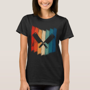 T-shirt Couteau Boucher Rétro Couteau Boucher Vintage Cout