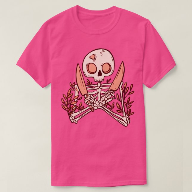 T-shirt Couteaux de squelette (Design devant)