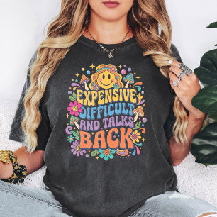 T-shirt Coûteux Difficile Parle Retour Groovy Smiley