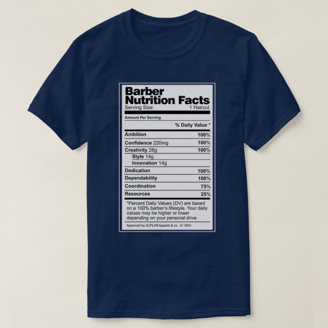 T-shirt Coûts nutritionnels 4 (Design devant)
