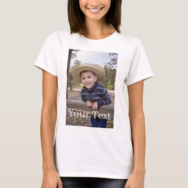 T-shirt Coutume. Ajoutez la photo et le texte (Devant)