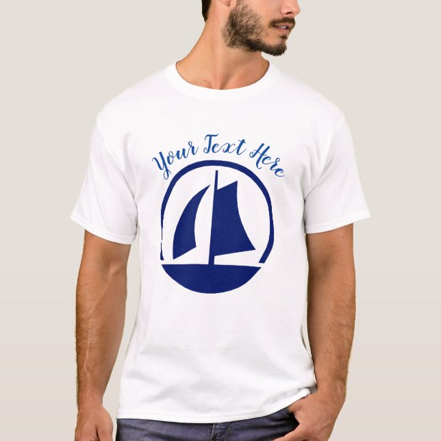 T-shirt Coutume de monogramme ou de nom de voilier (Devant)
