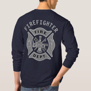 T-shirt Coutume de pompier d'insigne de