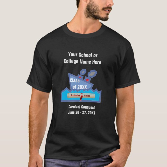 T-shirt Coutume DK de croisière d'obtention du diplôme (Devant)