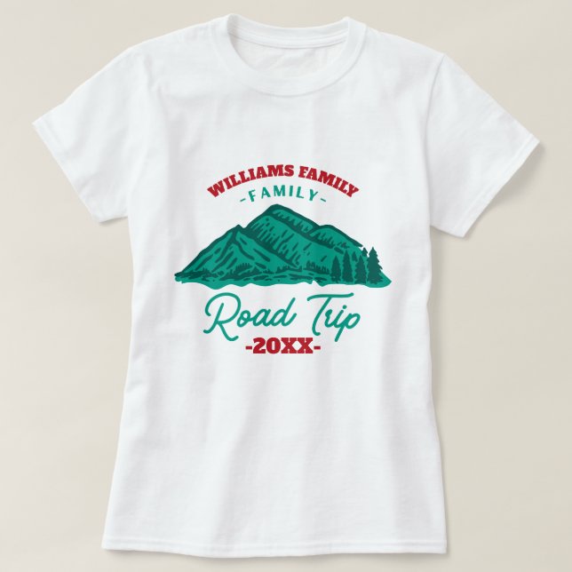 T-shirt coutume Famille Réunion Road Trier montagne (Design devant)