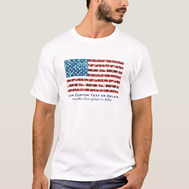 T-shirt Coutume patriotique de camouflage de cool de (Devant)