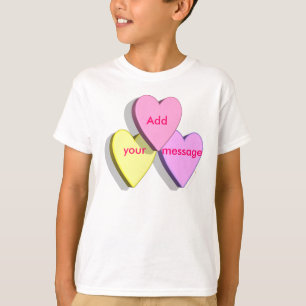 T-shirt Coutume personnalisable de regard de coeurs de