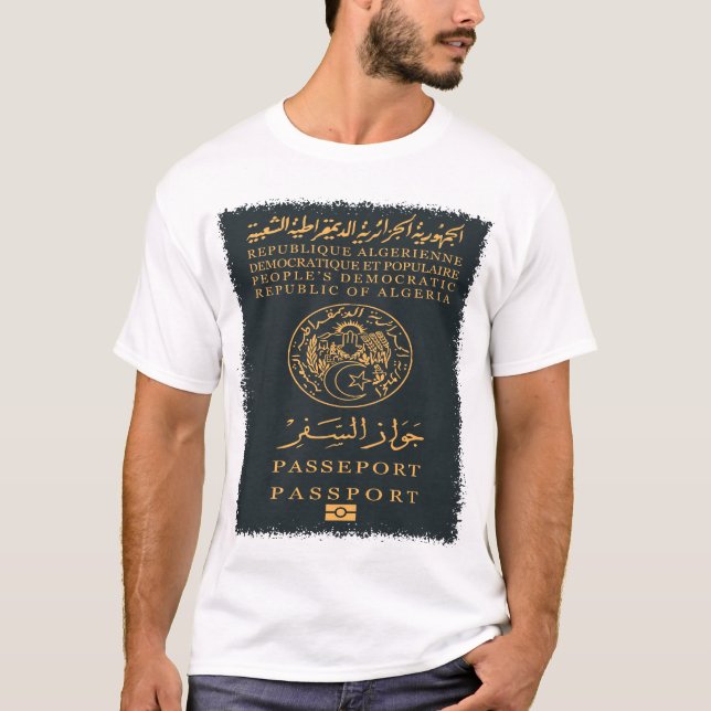 T-shirt Couverture du passeport algérien (Devant)