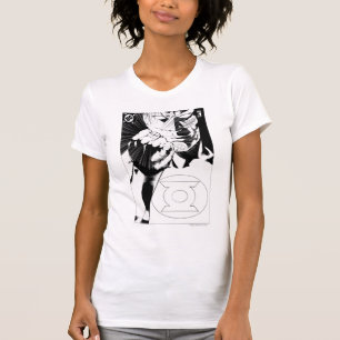 T-shirt Couverture haute de fin verte de lanterne, noire