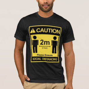 T-shirt COVID 19 Distances Sociales (Avant Et Précédent)