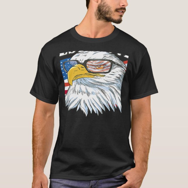 T-shirt Covina Ouest Aigle drapeau américain USA ville (Devant)