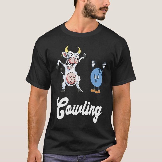 T-shirt Cow Bowler Bowling Pin Funny Bowling Strike Bowlin (Devant)