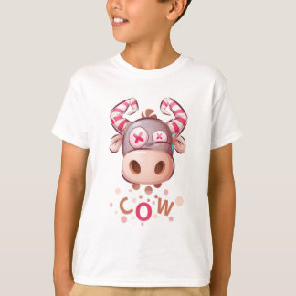 T-Shirt Cow Drawn in Childish Style