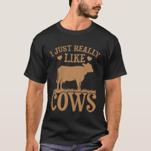T-shirt Cow Farmer J'Aime Vraiment Vraiment Les Vaches Cow