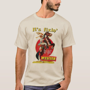 T-shirt Cow-girl de rodéo sur le cheval Fixin à obtenir