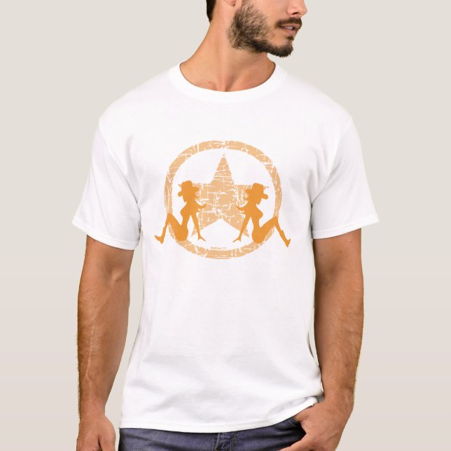 T-shirt Cow-girls d'aileron de boue oranges (Devant)