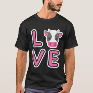 T-shirt Cow Love Box Emoji Face Girls Toddler Enfants Femm